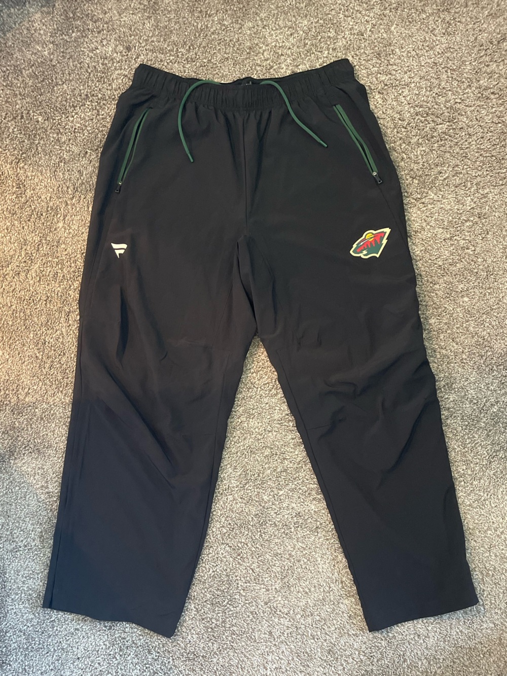 Fanatics Black Performance Pants with MN Wild Logo